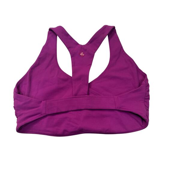 PrAna Crossover Sports Bra Sz L Purple Racerback Stretch Sporty Athletic Workout - Picture 2 of 2